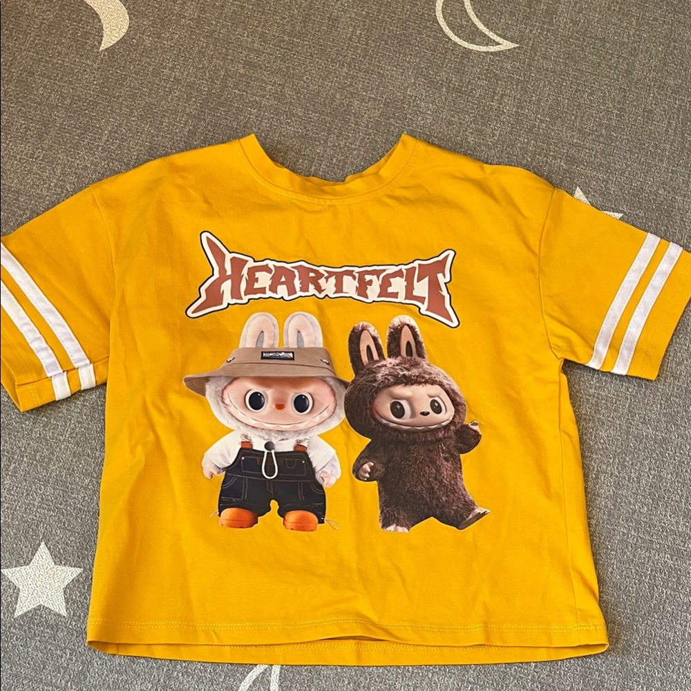Kids Heartfelt Yellow Graphic T-Shirt